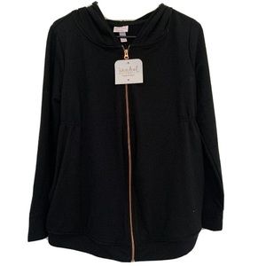 NWT Black and Rose Gold Maternity Zip Up